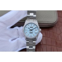 Replica Rolex Lady-Datejust Ice Blue Dial Diamond Stainless Steel Ladies Watch 178383