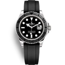  Super Clone Replica Swiss Rolex Yacht-Master Automatic Black Dial  Black Rubber Strap Men's Watch 226659 42mm