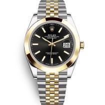 Replica Swiss Rolex Datejust 41 Black Dial Steel and 18K Yellow Gold Oyster Men's Watch 126303BKSO