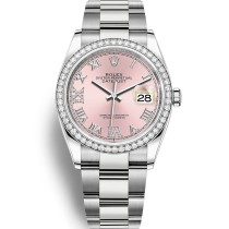 High End Replica Swiss Rolex Datejust 36 Pink Dial Automatic Unisex Jubilee Watch 126284