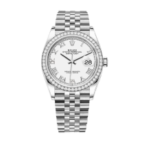 Replica Swiss Rolex Datejust 36 White Diamond Dial Automatic Unisex Jubilee Watch 126284