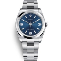Replica Swiss Rolex Oyster Perpetual Automatic Blue Dial Men's Watch 116000 36mm High End
