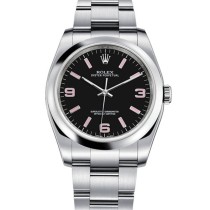 High End Replica Swiss Rolex Oyster Perpetual Automatic Chronometer Black Dial Men's Watch 116000