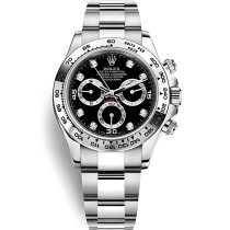 Replica Swiss Rolex Cosmograph Daytona Automatic Diamond Black Dial Men's Oyster Watch 116509 High End 