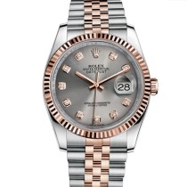 Replica Swiss Rolex Datejust 36 Diamond Grey Dial Men's Watch 116231-0100