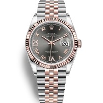 High End Swiss Rolex Datejust 36 Rhodium Diamond Dial Steel and 18k Everose Gold Replica Jubilee Watch 126231