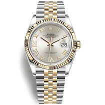 High End Replica Swiss Rolex Datejust 36 Silver Diamond Dial Men's Jubilee Watch 126233