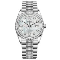 High End Replica Swiss Rolex Day-Date 36 Mother of Pearl  President Watch 128348RBR