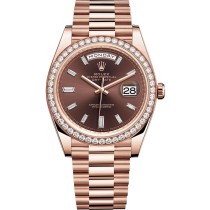 High End Replica Swiss Rolex Day-Date 40 Automatic Chocolate Dial Unisex Watch 228345 High End