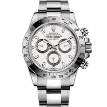 Super Clone Rolex Daytona White Dial Stainless Steel Replica Swiss Automatic Men's Watch 116520 40mm
