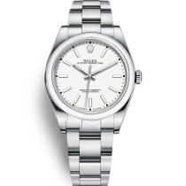 Super Clone Swiss Rolex Oyster Perpetual Automatic White Dial Replica Men's Watch 114300-0004