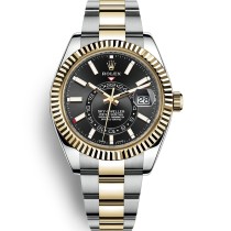 High End Replica Swiss Rolex Sky-Dweller Automatic Chronometer Black Dial Men's Watch 326933-0002