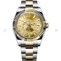 High End Swiss Rolex Sky-Dweller Automatic Chronometer Champagne Dial Replica Men's Watch 326933-0001