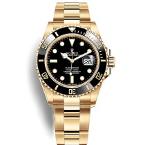 Swiss Rolex Submariner Black Dial 18K Yellow Gold Super Clone Replica Automatic Men's Watch 126618LN