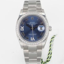 High End Replica Swiss Rolex Datejust 36 Blue Diamond Dial Automatic Unisex Jubilee Watch 126284