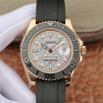  Replica Swiss Rolex Yacht-Master Diamond Pave Dial Automatic Men's Rubber Watch Super Model