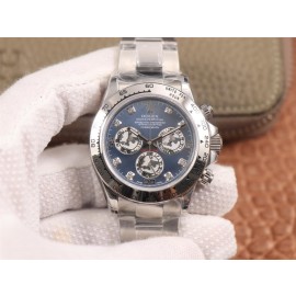High End Replica Swiss Rolex Cosmograph Daytona Diamond Blue Dial Automatic Men's Watch 116509