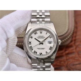 High End Replica Swiss Rolex Datejust 36 Automatic White Dial Men's Watch 116200-63600