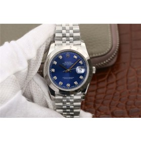 High End Swiss Rolex Datejust 36 Automatic Diamond Blue Dial Replica Men's Watch 116200