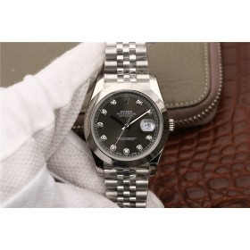Replica Swiss Rolex Datejust 36 Automatic Diamond Dark Rhodium Dial Men's Watch 116200