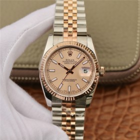 Replica Swiss Rolex Datejust Automatic Chronometer Pink Dial Unisex Watch High End 116231
