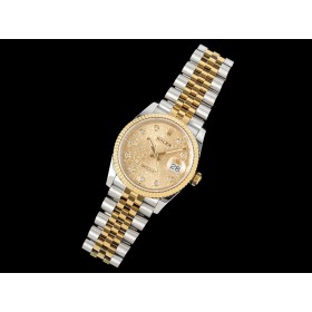  Replica Swiss Rolex Datejust 36 Gold Dial Stainless Steel and 18K Yellow Gold Jubilee Bracelet Automatic Men's Watch 116233