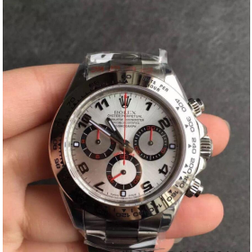 High End Replica Swiss Rolex Cosmograph Daytona Automatic Silver Dial Men's Oyster Watch 116509