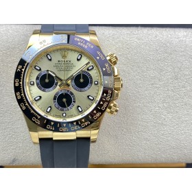 Super Clone Replica Swiss Rolex Cosmograph Daytona Automatic Gold Dial Oysterflex Men's Watch 116518