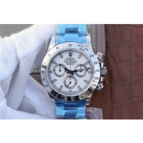 Super Clone Rolex Daytona White Dial Stainless Steel Replica Swiss Automatic Men's Watch 116520 40mm