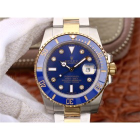 Rolex Submariner Automatic Blue Diamond Markers Dial Replica Swiss Super Clone Men's Watch 116613LB