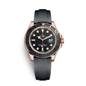 Rolex Yacht-Master Swiss Super Clone Replica 18K Everose Gold Automatic Men's Oysterflex Bracelet Watch 126655 40mm