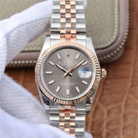 High Replica Swiss Rolex Datejust 36 Rhodium Dial Men's  Steel and 18k Everose Gold Jubilee Watch 126231