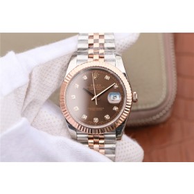 High End Replica Swiss Rolex Datejust 41 Chocolate Dial Diamond Markers Men's Watch 126331