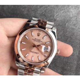 High End Replica Swiss Rolex Datejust 41 Pink Dial Steel and 18K Rose Gold Men's Watch 126331 