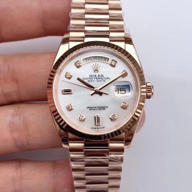 Replica Swiss Rolex Day-Date 36 Automatic Diamond Dial 18k Everose Gold President Watch 128235 High End