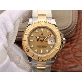 Replica Swiss Rolex Yacht-Master Gold Dial Stainless steel Oyster Bracelet Automatic Men's Watch