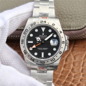 Super Clone Swiss Rolex Explorer II GMT Black Dial Replica Men's Watch 216570-77210