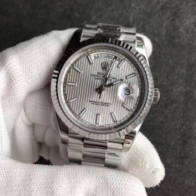 Swiss Rolex Day-Date 40 Silver Dial President Automatic Replica Men's Watch 228239
