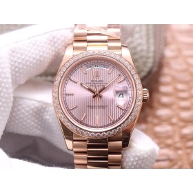 High End Replica Swiss Rolex Day-Date Automatic Pink Dial Unisex Watch 228345 40mm