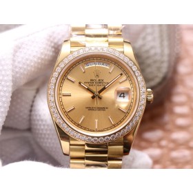 High End Replica Swiss Rolex Oyster Perpetual Day-Date Champagne Dial Automatic Men's President Watch 228349