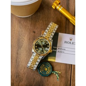 Replica Swiss Rolex Lady-Datejust 31 Diamond Olive Green Dial Ladies Watch 278271-0030 High End 