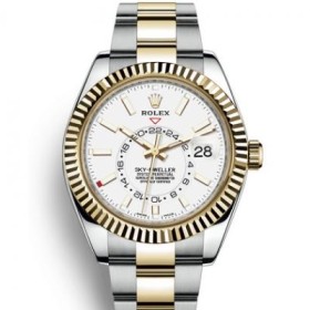 Super Clone Swiss Rolex Sky-Dweller Automatic White Dial Replica Men'ts Watch 326933-0009