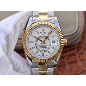 High End Swiss Rolex Sky-Dweller Automatic Chronometer White Dial Replica Men's Watch 326933