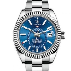 Super Clone  Swiss Rolex Sky-Dweller Oyster Automatic Blue Dial Replica Men's Watch 326934-0003