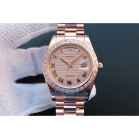 Replica Rolex Day-Date Pave Diamond Everose Gold Automatic Unisex Watch 218399 