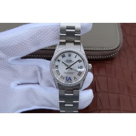 Replica Rolex Lady-Datejust 178383 White Dial Diamond Stainless Steel Ladies Watch 