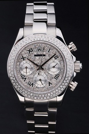 Rolex Daytona Swiss Movement Monochrome Ladies Watch Silver Dial 43mm