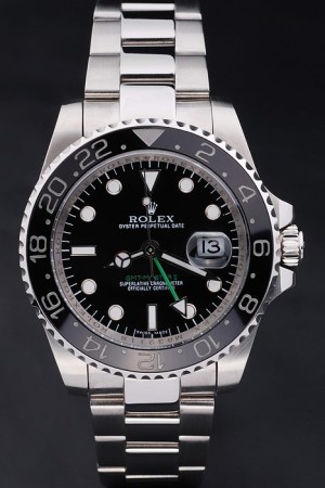 Rolex Perpetual Swiss Movement  Silver Watch Black Dail 47mm