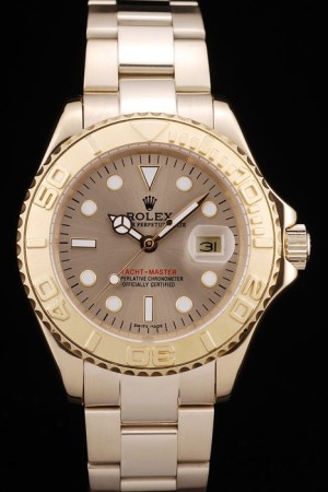 Rolex Yacht Master Swiss Movement Gold Tachymeter Gold Dial 48mm