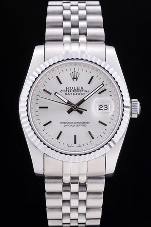 Rolex Swiss Movement Monochrome Watch White Dial 44mm